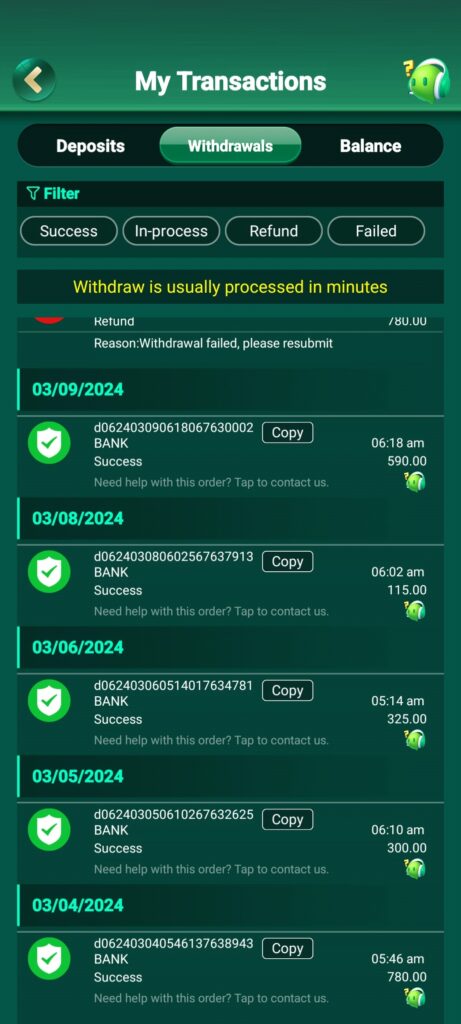 IND Slots APK Withdrawal Proof